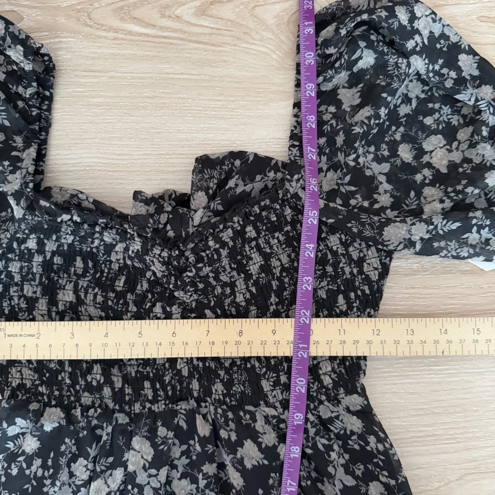 Altar’d State XS Brentwood Floral Mini Dress Whimsigoth Smock Bustier babydoll - Picture 9 of 10